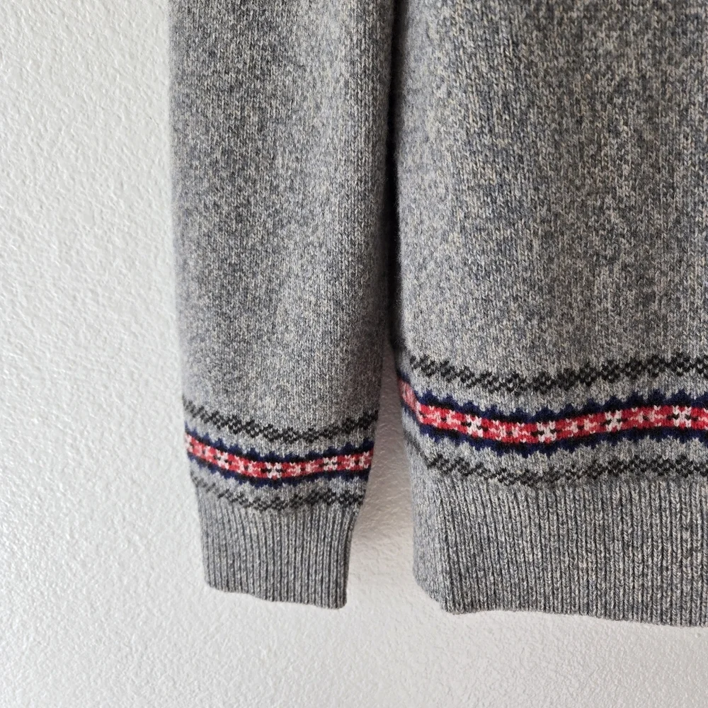 Brooks Brothers Sweater Mens Large Gray Merino Wool Blend Knit Crew Neck Grandpa